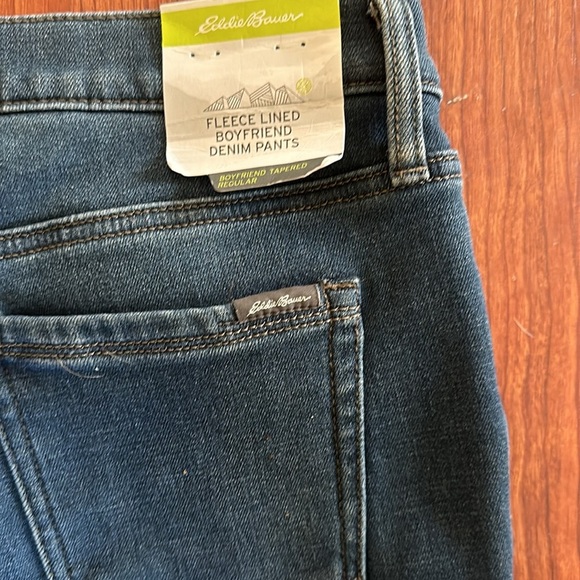 Eddie Bauer fleece lined boyfriend jeans size 8. NWT. - Picture 5 of 8